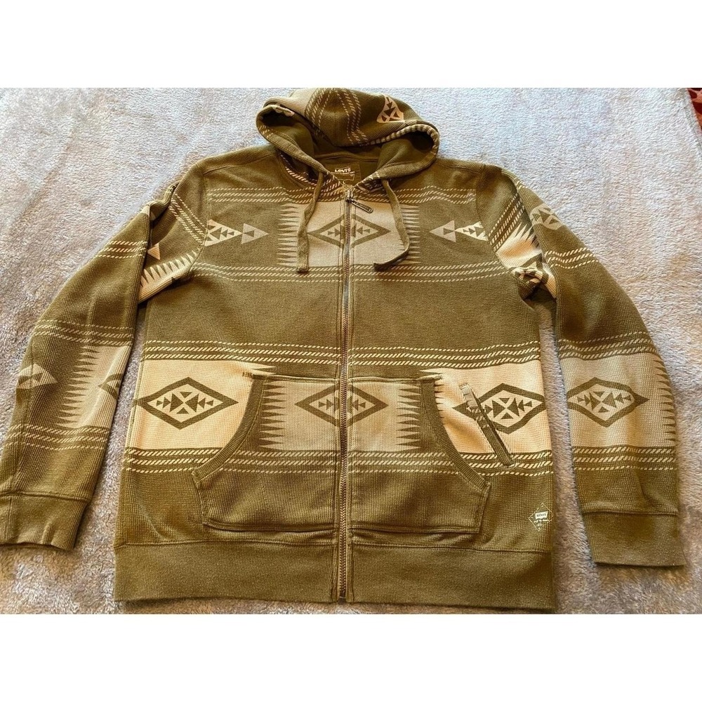 Levi's Hoodie Aztec Full Zip Men Large Cardigan Sweater Poetcore s43